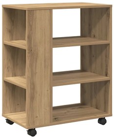 vidaXL Ντουλάπι Τροχήλατο Αρτισιανή Δρυς 60x35x75 εκ. Επεξεργ. Ξύλο