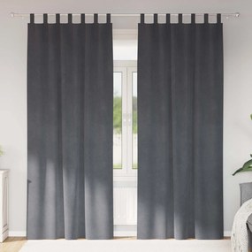 Κουρτίνες συσκότισης 2 pcs Ανοιχτό γκρι 140 x 260 cm Βελούδο