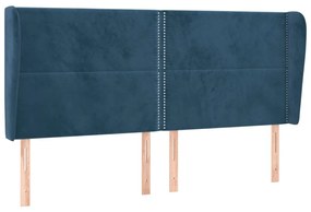 Κεφαλάρι με ΠτερύγιαΣκούρο Μπλε 203x23x118/128 εκ. Βελούδινο 3117886