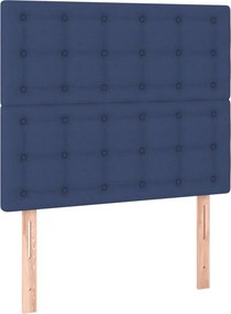 vidaXL Κρεβάτι Boxspring με Στρώμα Μπλε 120x200 εκ. Υφασμάτινο
