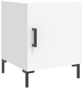 vidaXL Κομοδίνο Λευκό 40 x 40 x 50 εκ. από Επεξεργασμένο Ξύλο