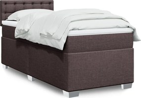 vidaXL Κρεβάτι Boxspring με Στρώμα Σκούρο Καφέ 80x200 εκ. Υφασμάτινο