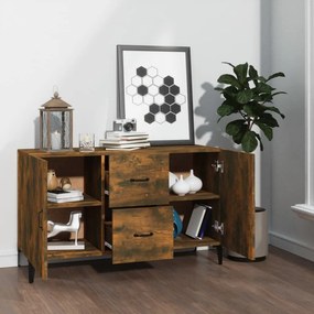 vidaXL Μπουφές Καπνιστή Δρυς 100 x 36 x 60 εκ. Επεξεργασμένο Ξύλο