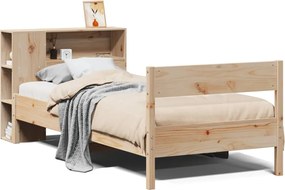 vidaXL Κρεβάτι Βιβλιοθήκη Χωρίς Στρώμα 75x190 εκ Μασίφ Ξύλο Πεύκο