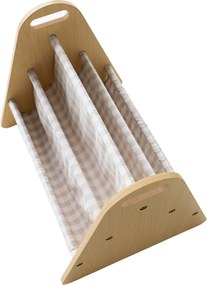 3Sprouts Φορητή Βιβλιοθήκη διπλής όψης Gingham/Beige