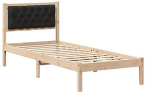 vidaXL Σκελετός Κρεβατιού Μαύρο 90 x 190 cm Στερεά ξυλεία πεύκου