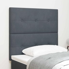 vidaXL κεφαλάρι με κουμπιά, ταπετσαρία σε σκούρο γκρι, 80 εκ. βελούδο