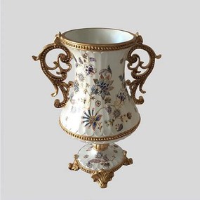 Βάζο Πορσελάνινο 819-00155 21x18x37cm White-Gold Estheti Home Porcelain