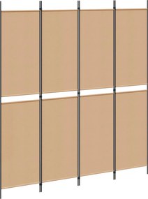 vidaXL Διαχωριστικό Δωματίου 4 Πάνελ Μπεζ 200 x 220 cm Ύφασμα