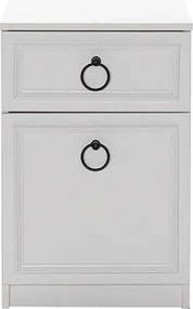 Κομοδίνο μελαμίνης Hampton Megapap χρώμα λευκό 40x38x63εκ.