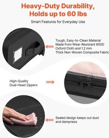 VEVOR Under Bed Storage with Wheels 30.3x18.5x6.8 In Rolling Storage Bags 2 Pack