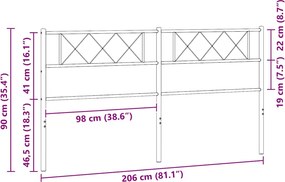 vidaXL Ανταλλακτικό κεφαλάρι Λευκό 200 εκ. Μεταλλικό
