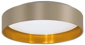 Φωτιστικό Οροφής-Πλαφονιέρα Led Maserlo 2 99541 3000K Ø380 Taupe-Gold Eglo Metal, Fabric