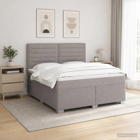 vidaXL Κρεβάτι box spring με στρώμα Taupe 140 x 190 cm Ύφασμα