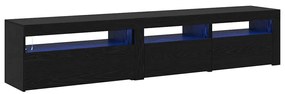 vidaXL Έπιπλα τηλεόρασης 2 pcs Μαύρη δρυς 195 x 35 x 40 εκ.