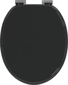 vidaXL Μαλακή κλειστή λεκάνη Μαύρο 44 x 38 εκ. Πίνακας MDF