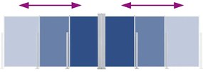 vidaXL Σκίαστρο Πλαϊνό Συρόμενο Μπλε 160 x 600 εκ.