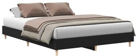 vidaXL Σκελετός Κρεβατιού Μαύρη Οξυά 150 x 200 cm Επεξεργασμένο ξύλο