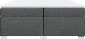 vidaXL Κρεβάτι Boxspring με Στρώμα Σκούρο Γκρι 200x200 εκ. Υφασμάτινο