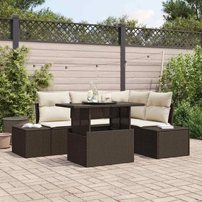 vidaXL Σετ Καναπέ Κήπου 5 pcs Καφέ και κρεμ 100 x 55 x 73 εκ