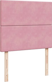 vidaXL Κρεβάτι Boxspring με Στρώμα Ροζ 120x200 εκ. Βελούδινο