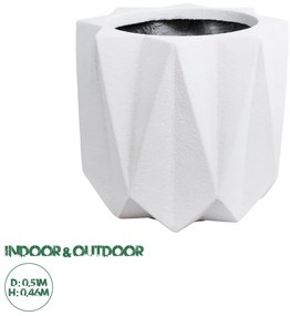 20741 GloboStar® Artificial Garden PADOVA 20741 Επιδαπέδιο Πολυεστερικό Τσιμεντένιο Κασπώ Γλάστρα - Flower Pot Λευκό Φ51 x Υ46cm
