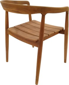 Πολυθρόνα Noody pakoworld teak ξύλο σε φυσική απόχρωση 62x55x75εκ