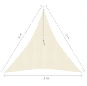 Πανί Σκίασης Κρεμ 3 x 4 x 4 μ. από HDPE 160 γρ./μ² - Κρεμ