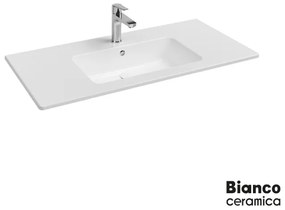 Bianco Ceramica Flat 46 Eπικαθήμενος Πορσελάνινος Νιπτήρας 101,5x46,5εκ Λευκό Γυαλιστερό