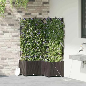 vidaXL Ζαρντινιέρες κήπου Καφέ 80 x 80 x 142 cm Ατσάλι