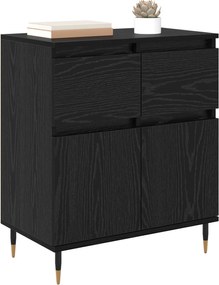 vidaXL Πλαϊνό γραφείο με συρτάρι Μαύρη Οξυά 60 x 35 x 70 cm