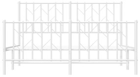 Πλαίσιο Κρεβατιού με Κεφαλάρι/Ποδαρικό Λευκό 135x190εκ. Μέταλλο