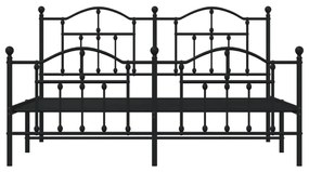 vidaXL Πλαίσιο Κρεβατιού Χωρ. Στρώμα&Ποδαρικό Μαύρο 160x200εκ. Μέταλλο