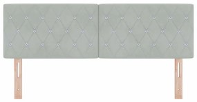 vidaXL Κεφαλάρι LED με φώτα λωρίδας LED Ανοιχτό γκρι 144 cm Βελούδο