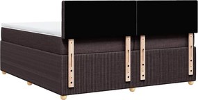 vidaXL Κρεβάτι Boxspring με Στρώμα Σκούρο Καφέ 200x200 εκ. Υφασμάτινο