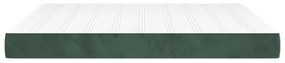 vidaXL Στρώμα με Pocket Springs Σκούρο Πράσινο 160x200x20εκ. Βελούδινο