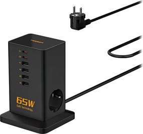 ΠΟΛΎΜΠΡΙΖΑ POWER STRIP TESSAN 8 IN 1 GAN 3XSCHUKO 4XUSB 2XTYP