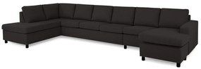 Γωνιακός Καναπές Scandinavian Choice C163, Μαύρο, Ανθρακί, 407x199x80cm, Πόδια: Πλαστική ύλη | Epipla1.gr