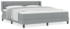 vidaXL Κρεβάτι Box Spring με Στρώμα - Ανοιχτό Γκρι, 180 x 200 εκ., Ύφασμα