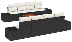 vidaXL Σετ Καναπέ Κήπου 7 pcs Μαύρος, λευκός 55 x 55 x 37 εκ
