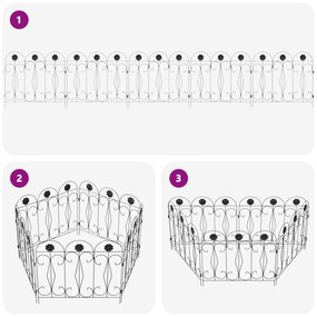 vidaXL Φράχτης Κήπου Καφασωτά Μαύρο 305,5 x 55,5 x 0,3 εκ