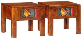 vidaXL Κομοδίνο 2 τεμάχια 40x40x36 cm μασίφ ξύλο ακακίας