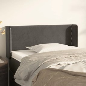 Κεφαλάρι με Πτερύγια Σκούρο Γκρι 83x16x78/88 εκ. Βελούδινο 3118659