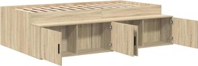 vidaXL Σκελετός Κρεβατιού Δρύς Sonoma 80 x 200 cm Επεξεργασμένο ξύλο