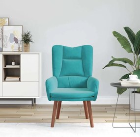vidaXL Χαλαρωτική Πολυθρόνα Τιρκουάζ 63 x 67 x 94 εκ. Βελούδο
