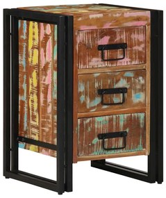 vidaXL Κομοδίνο Πολύχρωμο 40 x 35 x 50 εκ. Μασίφ ανακυκλωμένο ξύλο