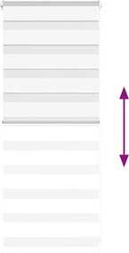vidaXL Ζέβρα τυφλή Λευκό Πλάτος υφάσματος 60,9 εκ. Πολυεστέρας