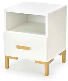 SILVIA bedside table, white - gold DIOMMI V-PL-SILVIA-SZAFKA_N-BIAŁY/ZŁOTY