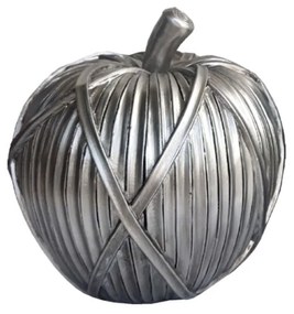 Διακοσμητικό Αντικείμενο Επιτραπέζιο Tricot Pomme 020753 12,5x12,5xH13,5cm Silver Polyresin