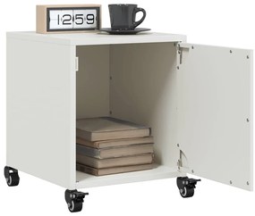 vidaXL Κομοδίνα 2 τεμ. Λευκό 36x39x43,5 εκ. από Χάλυβα